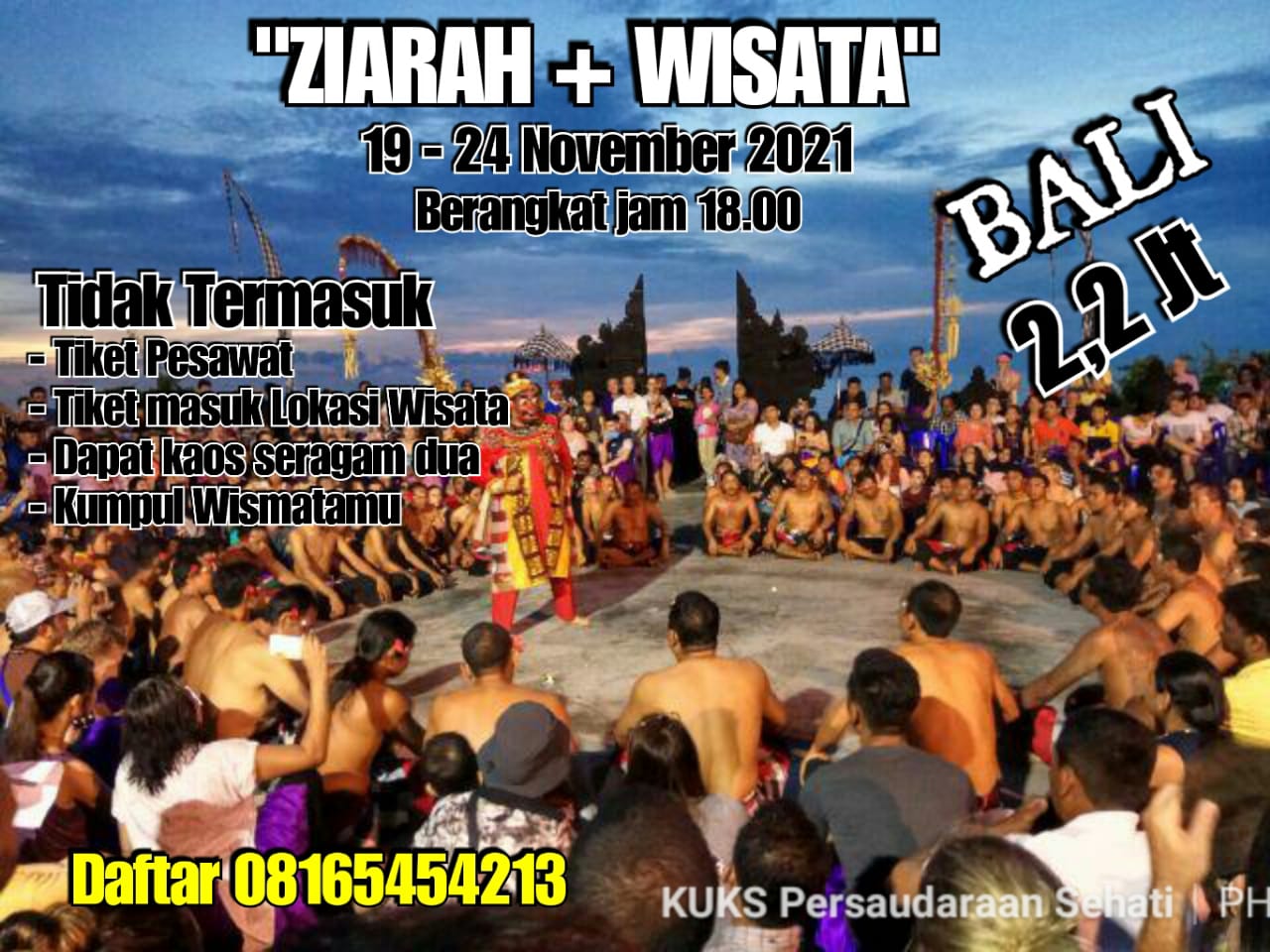 Ziarah Wisata Hati Bali 19  - 24 November 2021
